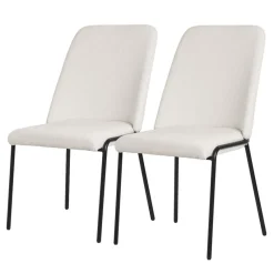 Esszimmerstühle 2er Set Beige mit Rückenlehne, Polsterstühle für Esszimmer & Küche ML-Design-ECD Germany Outlet