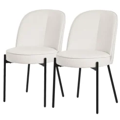 Esszimmerstühle 2er Set Beige mit Rückenlehne, Polsterstühle für Esszimmer & Küche ML-Design-ECD Germany Hot