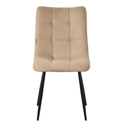 Esszimmerstühle 4er Set Hellbraun Küchenstuhl mit Polyesterbezug und Stahlbeinen ML-Design-ECD Germany New