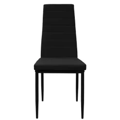 Esszimmerstühle 4er Set, Kunstleder-Bezug, Schwarz, Polsterstuhl mit Metallbeinen ML-Design-ECD Germany Discount