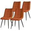 Esszimmerstühle 4er Set Orange Küchenstuhl mit Polyesterbezug und Stahlbeinen ML-Design-ECD Germany Hot