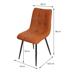 Esszimmerstühle 4er Set Orange Küchenstuhl mit Polyesterbezug und Stahlbeinen ML-Design-ECD Germany Hot