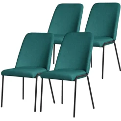 Esszimmerstühle 4er Set Petrol mit Rückenlehne, Polsterstühle für Esszimmer & Küche ML-Design-ECD Germany Discount