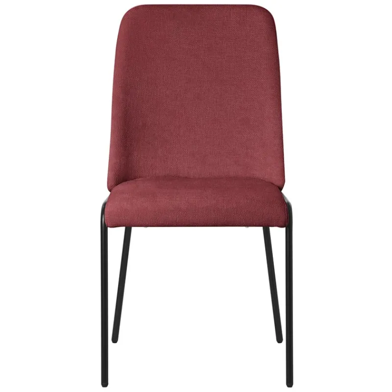 Esszimmerstühle 4er Set Rot mit Rückenlehne, Polsterstühle für Esszimmer & Küche ML-Design-ECD Germany