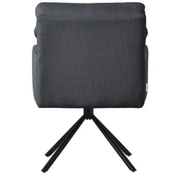 Esszimmerstuhl Anthrazit drehbar mit abnehmbaren Rückenkissen gepolstert bis 120 Kilogramm-ECD Germany Best