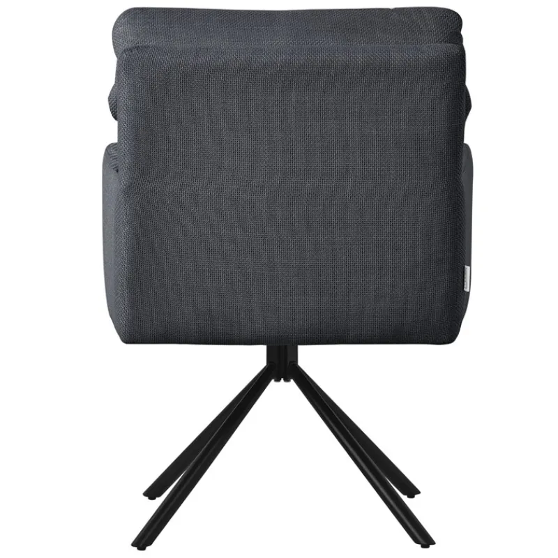 Esszimmerstuhl Anthrazit drehbar mit abnehmbaren Rückenkissen gepolstert bis 120 Kilogramm-ECD Germany Best