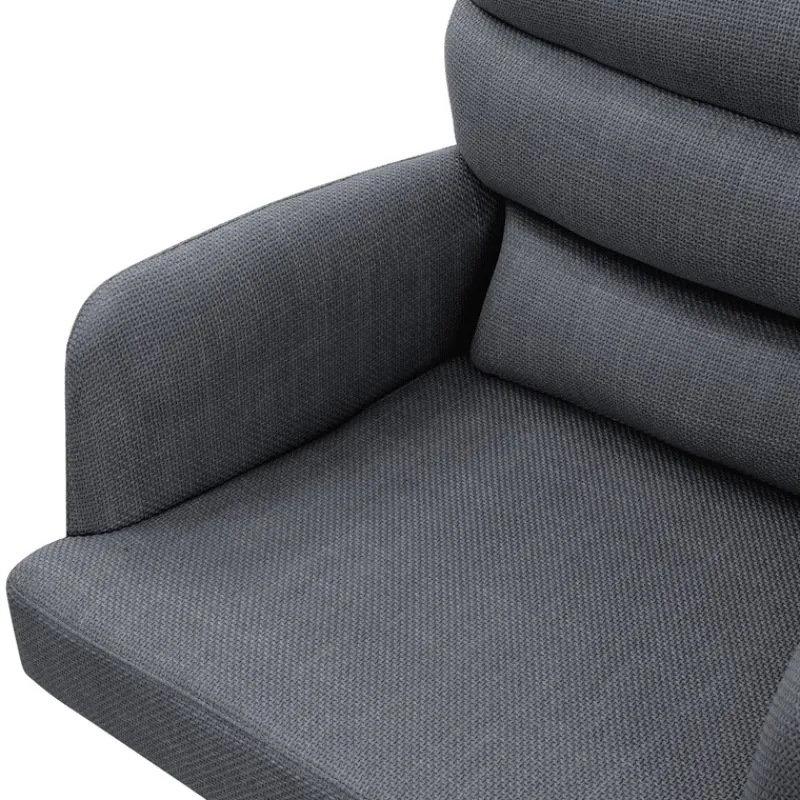 Esszimmerstuhl Anthrazit drehbar mit abnehmbaren Rückenkissen gepolstert bis 120 Kilogramm-ECD Germany Best