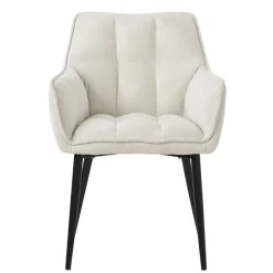 Esszimmerstuhl Creme aus Frotteestoff mit gepolstertem Sitz ML-Design-ECD Germany Outlet