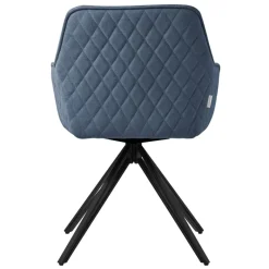 Esszimmerstuhl drehbar Blau aus Textil Webstoff Küchenstuhl mit Rücken- und Armlehne ML-Design-ECD Germany Discount