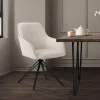 Esszimmerstuhl drehbar Creme aus Textil Webstoff mit Rücken- und Armlehne ML-Design-ECD Germany Outlet