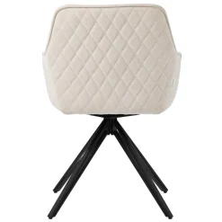 Esszimmerstuhl drehbar Creme aus Textil Webstoff mit Rücken- und Armlehne ML-Design-ECD Germany Outlet