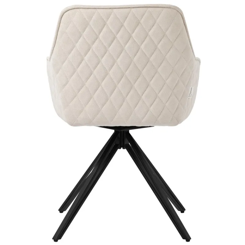 Esszimmerstuhl drehbar Creme aus Textil Webstoff mit Rücken- und Armlehne ML-Design-ECD Germany Outlet