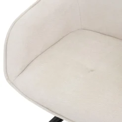 Esszimmerstuhl drehbar Creme aus Textil Webstoff mit Rücken- und Armlehne ML-Design-ECD Germany Outlet