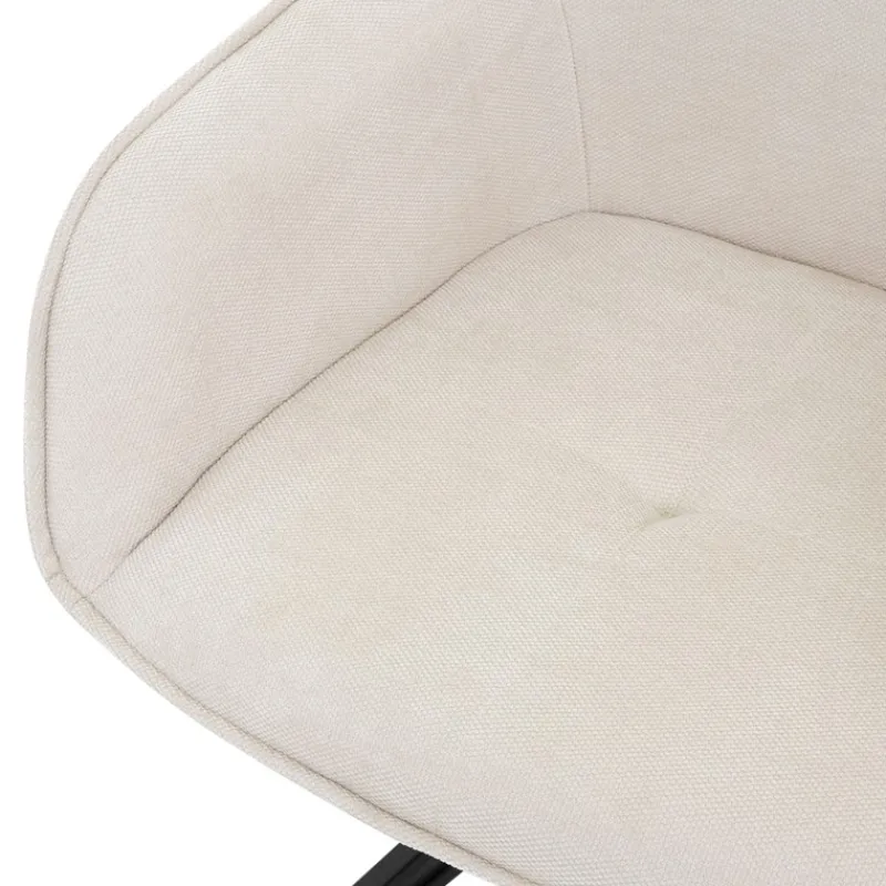 Esszimmerstuhl drehbar Creme aus Textil Webstoff mit Rücken- und Armlehne ML-Design-ECD Germany Outlet