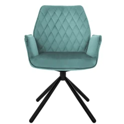 Esszimmerstuhl drehbar mit Rücken- und Armlehnen Salbei Küchenstuhl mit Microfaser-Samtbezug ML-Design-ECD Germany Hot