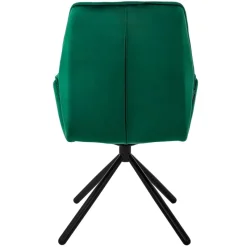 Esszimmerstuhl drehbar mit Rücken- und Armlehnen Dunkelgrün Küchenstuhl mit Microfaser-Samtbezug ML-Design-ECD Germany Clearance