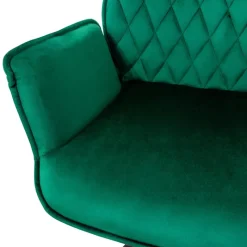 Esszimmerstuhl drehbar mit Rücken- und Armlehnen Dunkelgrün Küchenstuhl mit Microfaser-Samtbezug ML-Design-ECD Germany Clearance