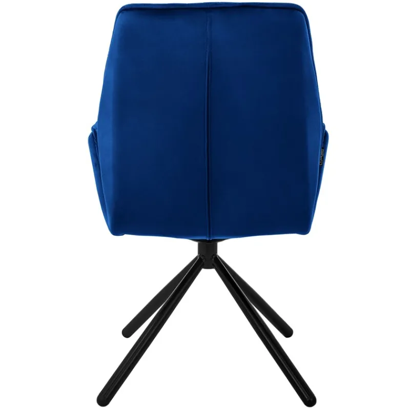 Esszimmerstuhl drehbar mit Rücken- und Armlehnen Dunkelblau Küchenstuhl mit Microfaser-Samtbezug ML-Design-ECD Germany