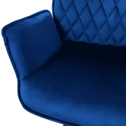 Esszimmerstuhl drehbar mit Rücken- und Armlehnen Dunkelblau Küchenstuhl mit Microfaser-Samtbezug ML-Design-ECD Germany