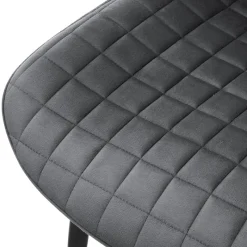 Esszimmerstuhl 6er Set Anthrazit mit Samtbezug und Stahlbeinen Küchenstuhl mit Rückenlehne ML-Design-ECD Germany Best