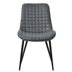 Esszimmerstuhl 6er Set Anthrazit mit Kunstlederbezug und Stahlbeinen Küchenstuhl mit Rückenlehne ML-Design-ECD Germany Discount