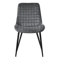 Esszimmerstuhl 4er Set Anthrazit mit Samtbezug und Stahlbeinen Küchenstuhl mit Rückenlehne ML-Design-ECD Germany Hot