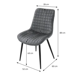 Esszimmerstuhl 4er Set Anthrazit mit Samtbezug und Stahlbeinen Küchenstuhl mit Rückenlehne ML-Design-ECD Germany Hot