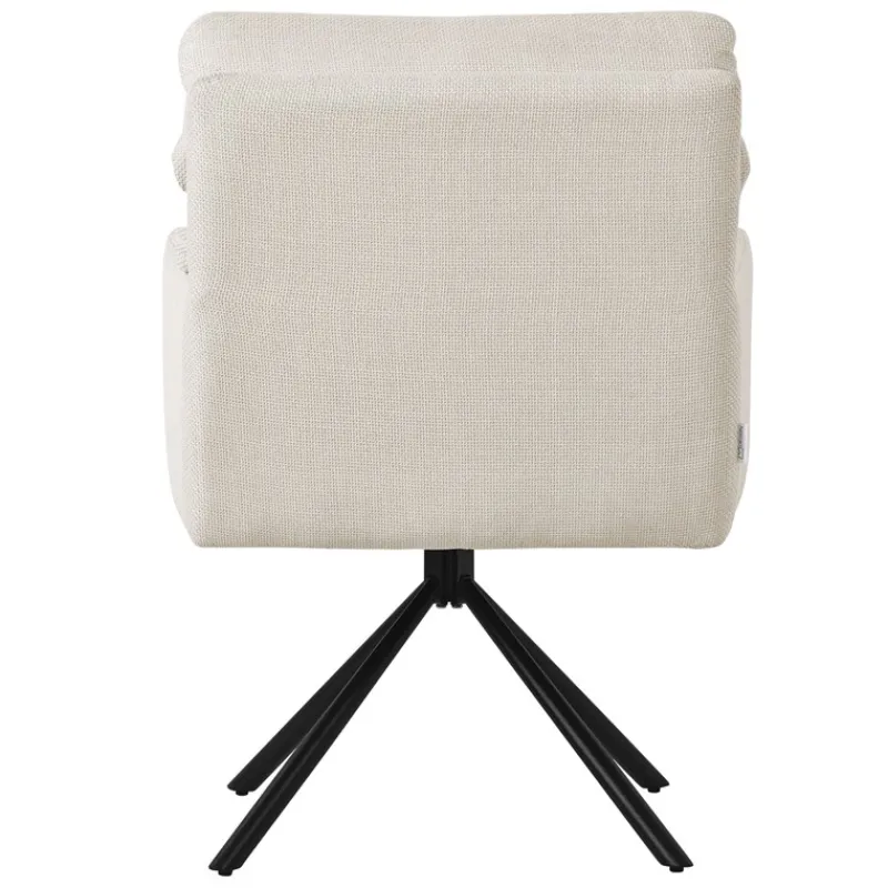 Esszimmerstuhl 6er Set Beige drehbar mit abnehmbaren Rückenkissen gepolstert bis 120 Kilogramm-ECD Germany New