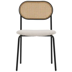 Esszimmerstuhl 2er Set Beige bis 120 kg Rattan Rückenlehne ML-Design-ECD Germany Hot
