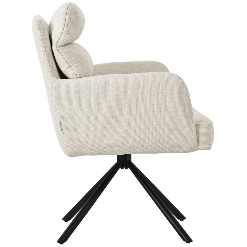 Esszimmerstuhl 2er Set Beige drehbar mit abnehmbaren Rückenkissen gepolstert bis 120 Kilogramm-ECD Germany Sale