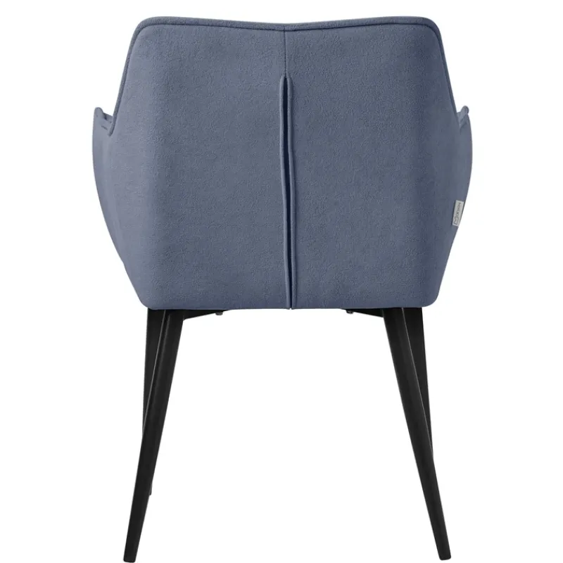 Esszimmerstuhl 6er Set Blau aus Frotteestoff mit dickem gepolsterter Sitz ML-Design-ECD Germany Best