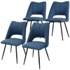 Esszimmerstuhl 4er Set Blau gepolstert inkl. Montagematerial Polsterstuhl Küchenstuhl ML-Design-ECD Germany Discount