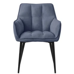 Esszimmerstuhl 2er Set Blau aus Frotteestoff mit dickem gepolsterter Sitz ML-Design-ECD Germany Outlet