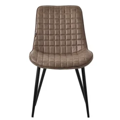 Esszimmerstuhl 4er Set Braun mit Kunstlederbezug und Stahlbeinen Küchenstuhl mit Rückenlehne ML-Design-ECD Germany Discount