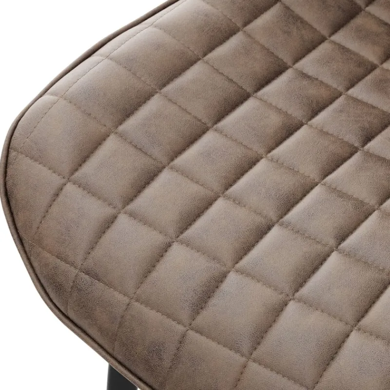 Esszimmerstuhl 4er Set Braun mit Kunstlederbezug und Stahlbeinen Küchenstuhl mit Rückenlehne ML-Design-ECD Germany Discount