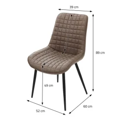 Esszimmerstuhl 4er Set Braun mit Kunstlederbezug und Stahlbeinen Küchenstuhl mit Rückenlehne ML-Design-ECD Germany Discount