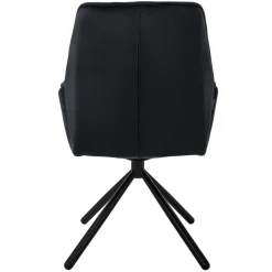 Esszimmerstuhl 2er Set drehbar mit Rücken- und Armlehnen Schwarz Küchenstuhl mit Microfaser-Samtbezug ML-Design-ECD Germany Clearance