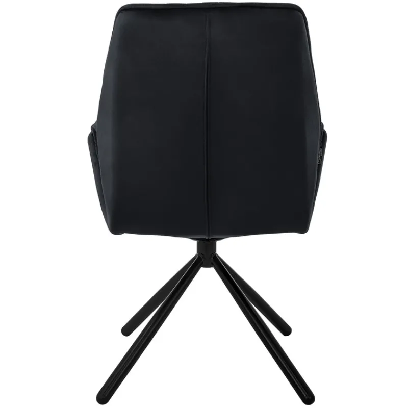 Esszimmerstuhl 2er Set drehbar mit Rücken- und Armlehnen Schwarz Küchenstuhl mit Microfaser-Samtbezug ML-Design-ECD Germany Clearance