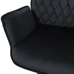 Esszimmerstuhl 2er Set drehbar mit Rücken- und Armlehnen Schwarz Küchenstuhl mit Microfaser-Samtbezug ML-Design-ECD Germany Clearance