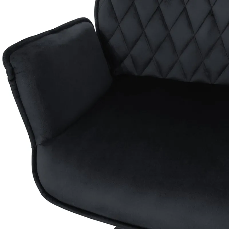 Esszimmerstuhl 2er Set drehbar mit Rücken- und Armlehnen Schwarz Küchenstuhl mit Microfaser-Samtbezug ML-Design-ECD Germany Clearance