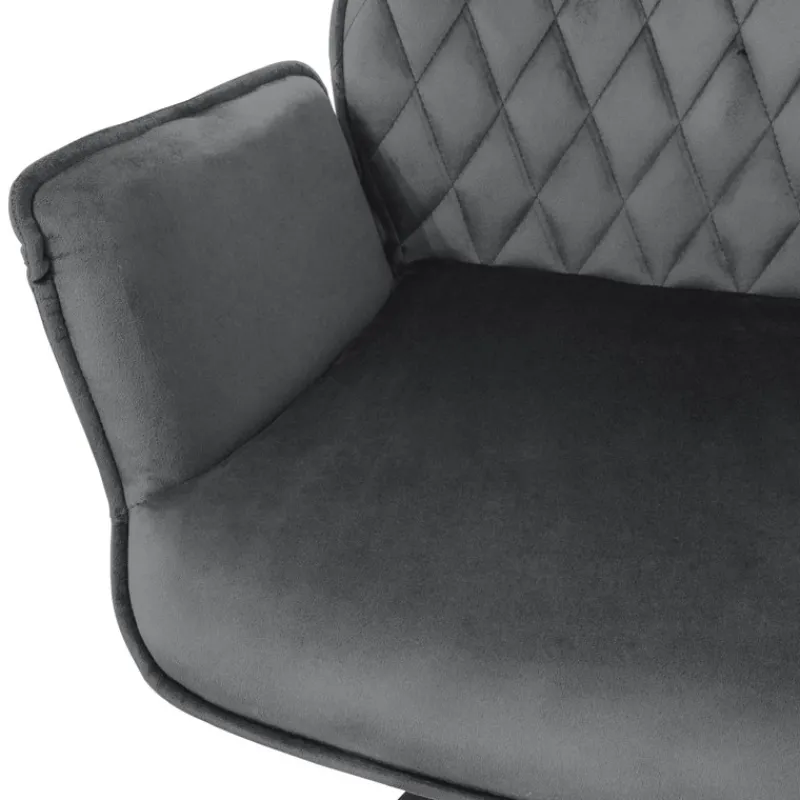 Esszimmerstuhl 6er Set drehbar mit Rücken- und Armlehnen Anthrazit Küchenstuhl mit Microfaser-Samtbezug ML-Design-ECD Germany Online