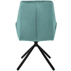 Esszimmerstuhl 6er Set drehbar mit Rücken- und Armlehnen Salbei Küchenstuhl mit Microfaser-Samtbezug ML-Design-ECD Germany Online