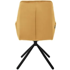 Esszimmerstuhl 6er Set drehbar mit Rücken- und Armlehnen Senfgelb Küchenstuhl mit Microfaser-Samtbezug ML-Design-ECD Germany Online