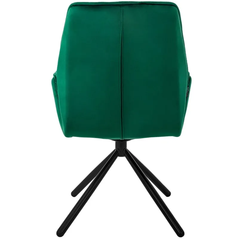 Esszimmerstuhl 4er Set drehbar mit Rücken- und Armlehnen Dunkelgrün Küchenstuhl mit Microfaser-Samtbezug ML-Design-ECD Germany Best