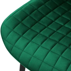 Esszimmerstuhl 4er Set Dunkelgrün mit Samtbezug und Stahlbeinen Küchenstuhl mit Rückenlehne ML-Design-ECD Germany Discount