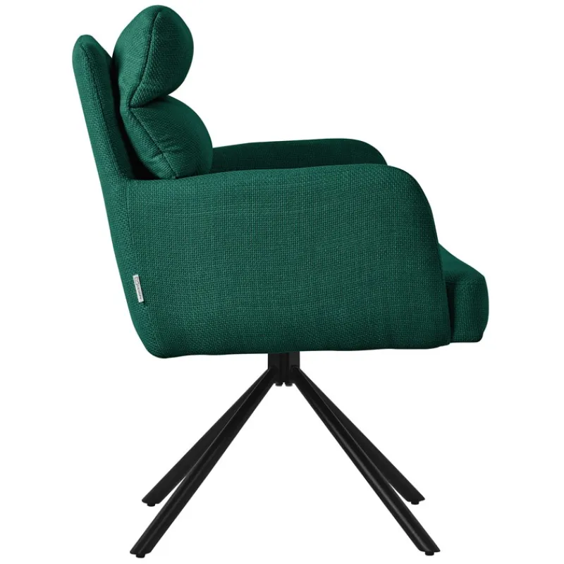 Esszimmerstuhl 4er Set Dunkelgrün drehbar mit abnehmbaren Rückenkissen gepolstert bis 120 Kilogramm ML-Design-ECD Germany Online