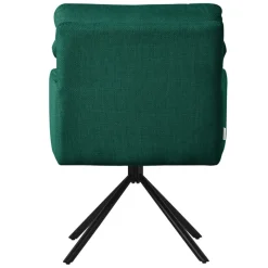 Esszimmerstuhl 4er Set Dunkelgrün drehbar mit abnehmbaren Rückenkissen gepolstert bis 120 Kilogramm ML-Design-ECD Germany Online