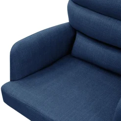 Esszimmerstuhl 2er Set Dunkelblau drehbar mit abnehmbaren Rückenkissen gepolstert bis 120 Kilogramm-ECD Germany New