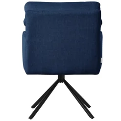 Esszimmerstuhl 4er Set Dunkelblau drehbar mit abnehmbaren Rückenkissen gepolstert bis 120 Kilogramm-ECD Germany Outlet