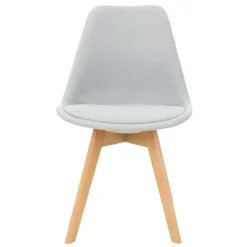 Esszimmerstuhl 4er Set Grau Leinenbezug mit Holzbeinen ML-Design-ECD Germany Hot